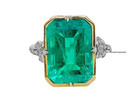 Neon Green Emerald Cut 21 16ct Emerald   Lab-created Diamonds Knot Shank Ring Fn