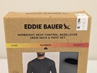 Eddie Bauer Midweight Base Layer 2 Piece Set Men s Medium Black Crew   Pants New
