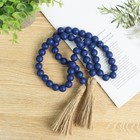 Meplait 39in Wood Bead Garland Farmhouse With Tassels versatile Navy Blue 