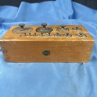 Vintage Balance Scale Weight Set 1000g To 1g 12 Weights W wood Storage Stand