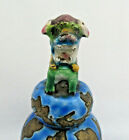 Antique Qing Dynasty Chinese Enamel Figural Bell   Foo Dog 