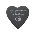 Heart Shaped Pet Memorial Stone 4        Dog Cat Grave Marker With Paw Small-4 Inch
