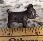 Vintage Ideal Dog Food Metal Good Luck Charm Boston Terrier Dog Figure