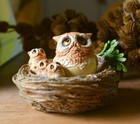 Owl Bird In The Nest Statue Fairy Sculpture Tabletop Figurine Home Decor Gifts