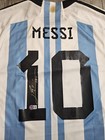 Lionel Messi Signed Autographed 2022 Argentina World Cup Jersey Beckett Bas Coa