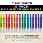 16 Bible Safe Gel Highlighters  2 Sets 8 Bright Neon Colors  Yellow  Pink  Blue