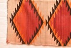 Antique Large Navajo Wearing Blanket Serape Native American Rug 53x36 Red Vtg