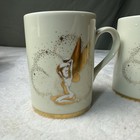Lot Of 3 Vtg Tinkerbell Fairy Walt Disney Gallery Coffee Mug Gold Trim Tea Cups