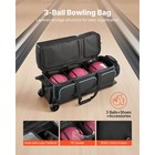 Uimoso 3 Ball Bowling Bag With Wheels Roller Bowling Bag With Shoe Compartment