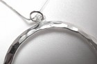 Hammered Circle 925 Sterling Silver Pendant Round Large 33mm