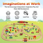 Wooden Train Set 100 Piece All In One Wooden Toy Train Tracks Set With Magnet   