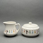 Vintage Cynthia Rowley For Fishs Eddy    fashion People    Creamer And Sugar Bowl