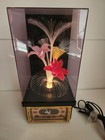 Vtg 1985 Fiber Optic Flower Table Lamp Color Changing With Clock Tested Works