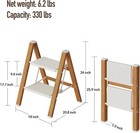 Step Ladder  Aluminum Foldable Step Stool With Anti 2 Step White woodgrain