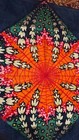 Antique Spider Web Horsehair Carriage Blanket Orange Black Heavy Victorian