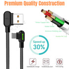 3pack Mcdodo 90degree Led Usb Fast Charger Cable For Iphone 11 8 7 Charging Cord