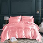 3 Pcs Satin Duvet Cover With Zipper Closure Bedding Luxury Rich Silky Reversible