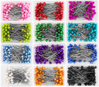 1200 Pieces Sewing Pins Multicolor Head Pins Straight For Dressmaker Jewelry    