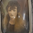 Antique 1920   s Vintage 20x12 Convex Bubble Glass Picture Frame Portrait Art Deco