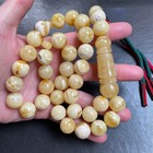 Handmade Amber Misbaha Tasbih Islamic Prayer Beads 14 5mm 75 5g