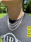 Real Solid 925 Silver Flat Miami Curb Cuban Link Chain Necklace 3-10 5mm 16-30 