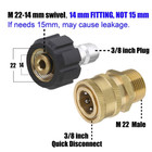 2 8 Pcs Pressure Washer Adapter Set M22 3 8  Quick Connect For Power Washer Hose
