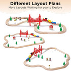 Wooden Train Set For Toddlers  Double-sided Tracks  Expandable Toy Train