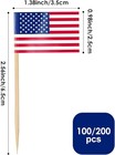 100pcs American Flag Toothpicks Cupcake Toppers Patriotic Party Decoration