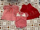 Vtg 21 Piece Baby Girl doll Clothes Mostly Handmade Dresses Coats Bonnets Etc