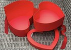 Double Layer Heart Shaped Flower Gift Box  Red