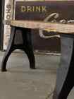 Antique Industrial Workbench Table  Cast Iron Leg Workbench  Industrial Console