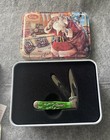 2004 Case Xx 62154 Ss Tiny Trapper Knife Light Green Bone Limited Christmas Tin