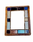 Antique Stained Glass Window Frame 28x33 Wood Architectural Salvage 