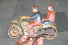 Rare Pre-war Vintage Wind Up Mt Mark Wx1108 Litho Motorcycle Tin Toy   Japan