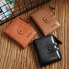 Leather Soft Bifold Wallet For Men Coin Purse Snap Zip Wallet Credit Card Holder