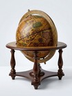 Italian Old World Zodiac Globe On Wooden Stand     Vintage Celestial Library Decor