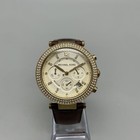 Michael Kors Parker Mk-2249 Womens Watch 39mm Gold Tone Chronograph New Battery