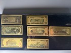 7pcs American Dollar Gold Foil Plastic Banknotes Set Collection Money Souvenir