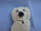 Vintage Staffordshire Poodle Dog  Single Dog With Confetti Coat  Signed
