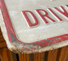 Vintage No Parking In Driveway Embossed Metal Street Road Sign 12  X 18 