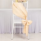 5 Beige Lamour Satin Chair Sashes Party Wedding Event Decorations Supplies