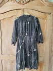 Rare Vintage 1970s Hanae Mori Black Bird  Graphic Print  S Shirt  Dress 86 66 94