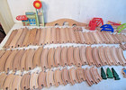 Wooden Train Set  Toy Lot Toy Bundle Preschool Daycare  9