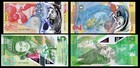 East Caribbean 2 Pcs Set 2 5 Dollars 2021 2023  Unc  P-55 61  Polymer Comm 
