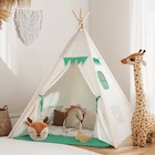 Besrey Kids Teepee Tent For Girl boy With Lights mat toddler Play Tent green