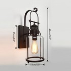 Industrial Rustic Lantern Glass Wall Light Fixture Loft Outdoor Wall Sconce Lamp