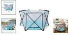 Safety My Play Portable Baby Playpen - 48    Indoor outdoor 6-panel  Aqua black