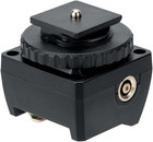 Jjc Standard Hot Shoe Adapter With Extra Pc Sync Connection Port   3 5mm Mini Ph