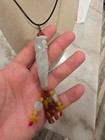 Vintage Large Chinese Jade Fish Pendant Green Stone Asian Carved Jewelry