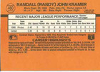 Randy Kramer Authentic Signed Autographed Trading Card Coa